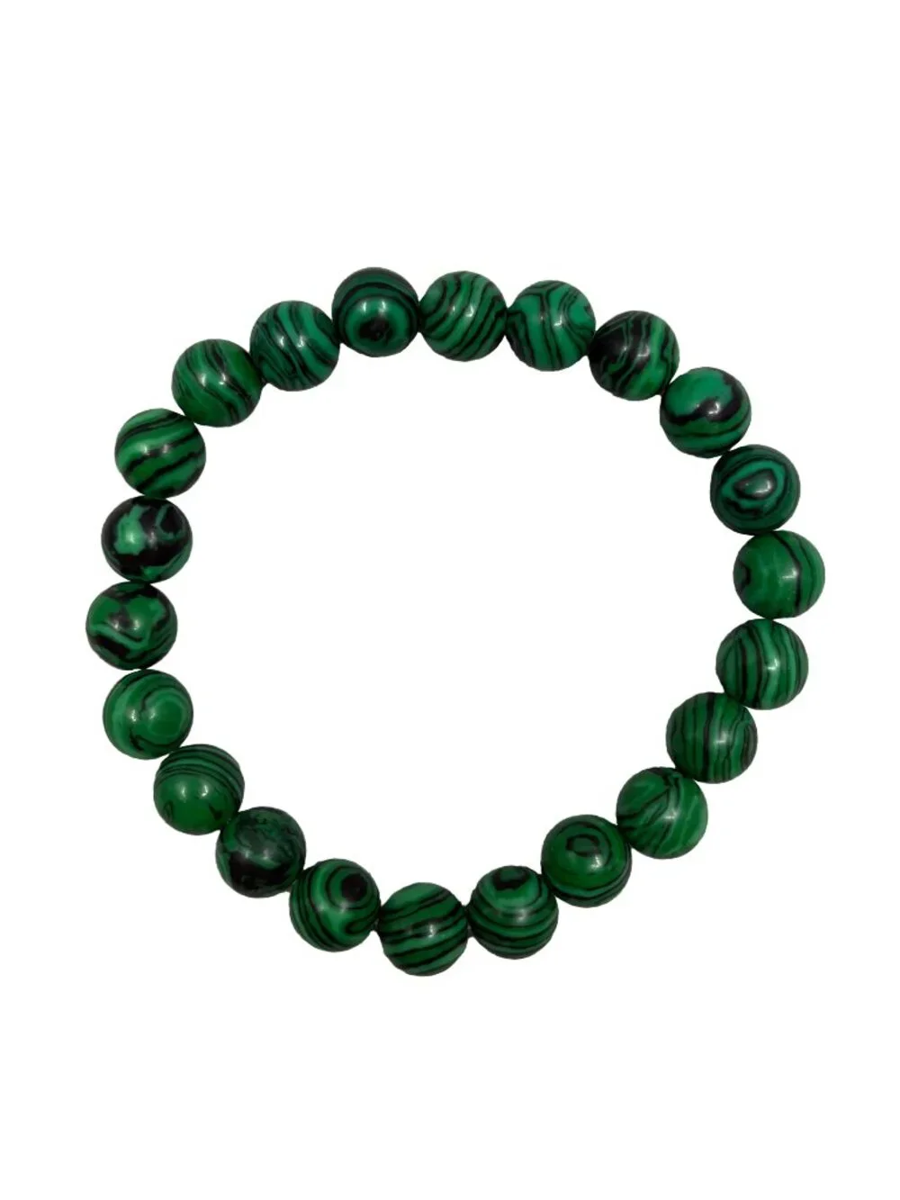 8mm Natural Green Malachite Bead Bracelet Genuine Crystal Gemstone Custom Size